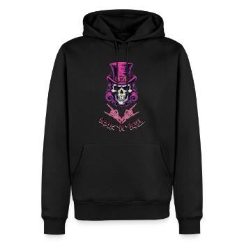 Rock n Roll Skull - Men’s Premium Organic Hoodie - black - Front - Nico (187cm)