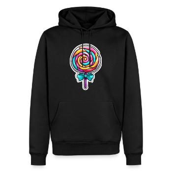 Lutscher / Lolli Pop / Süßigkeit / schlecken / süß - Männer Premium Bio Hoodie - Schwarz - Vorne - Nico (187cm)