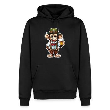 Lederhosen / Animal / Traditional costume / Tradition / Monkey - Men’s Premium Organic Hoodie - black - Front - Nico (187cm)