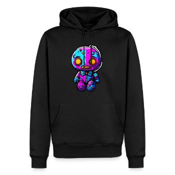 Poupée d’horreur / Halloween / Effrayant / Sombre - Sweat à capuche Premium bio Homme - noir - Devant - Nico (187cm)