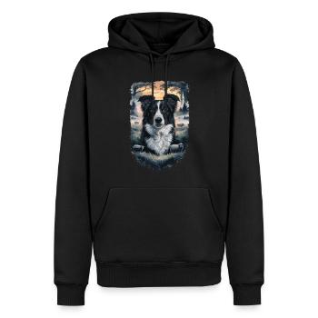 Schöner Border Collie Hund Design - Männer Premium Bio Hoodie - Schwarz - Vorne - Nico (187cm)