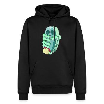 DAUMEN - Männer Premium Bio Hoodie - Schwarz - Vorne - Nico (187cm)