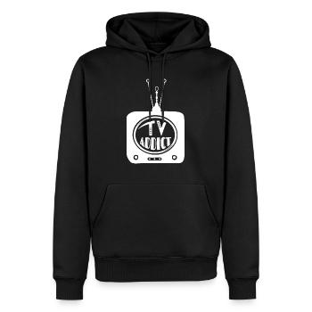 Fernseh süchtig TV addict - Männer Premium Bio Hoodie - Schwarz - Vorne - Nico (187cm)