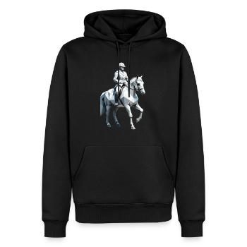Cavalier Low Poly - Ballet Design - Sweat à capuche Premium bio Homme - noir - Devant - Nico (187cm)