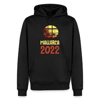 Mallorca 2022 Palmen - Männer Premium Bio Hoodie - Schwarz - Vorne - Nico (187cm)