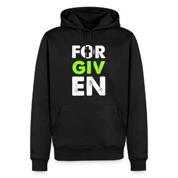 forgiveness bible saying - Men’s Premium Organic Hoodie - black - Front - Nico (187cm)