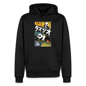 Tao Tao Panda Écran Divisé Texte Japonais - Sweat à capuche Premium bio Homme - noir - Devant - Nico (187cm)