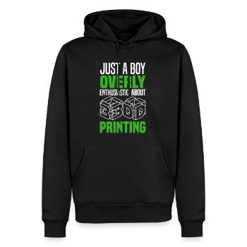 Impression 3D - Sweat à capuche Premium bio Homme - noir - Devant - Nico (187cm)