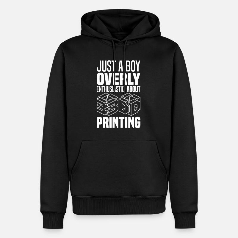 Impression 3D - Sweat à capuche Premium bio Homme - noir