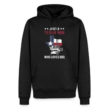 Barbecue Texas - Sweat à capuche Premium bio Homme - noir - Devant - Nico (187cm)