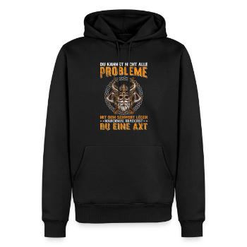 Axt Nordmann Wikinger Schwert - Männer Premium Bio Hoodie - Schwarz - Vorne - Nico (187cm)