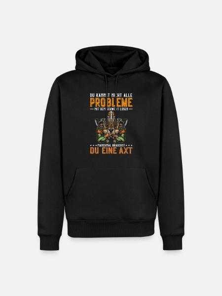 Axt Nordmann Wikinger Geschenkidee - Männer Premium Bio Hoodie - Schwarz