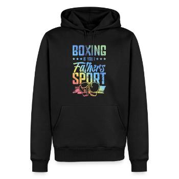 Boxing Papa Boxen Kampfsport - Männer Premium Bio Hoodie - Schwarz - Vorne - Nico (187cm)