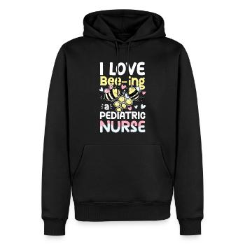 I Love Bee-ing a Pediatric Nurse - Männer Premium Bio Hoodie - Schwarz - Vorne - Nico (187cm)