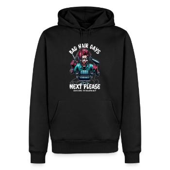 Friseurin Halloween Bad Hair Days Hairstylist - Männer Premium Bio Hoodie - Schwarz - Vorne - Nico (187cm)