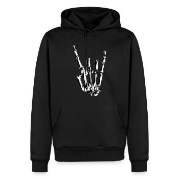 Metall Hand Zitat Grafik - Männer Premium Bio Hoodie - Schwarz - Vorne - Nico (187cm)
