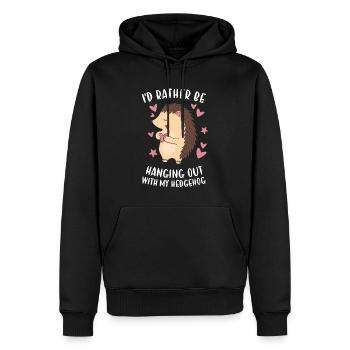 Hedgie, je préfère traîner avec mon hérisson - Sweat à capuche Premium bio Homme - noir - Devant - Nico (187cm)
