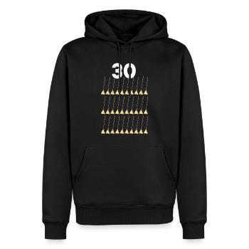 Jubiläum dreißig Jahre 30 Besen - Männer Premium Bio Hoodie - Schwarz - Vorne - Nico (187cm)