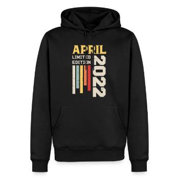 Avril 2022 - Cadeau anniversaire Avril 2022 Avril - Sweat à capuche Premium bio Homme - noir - Devant - Nico (187cm)