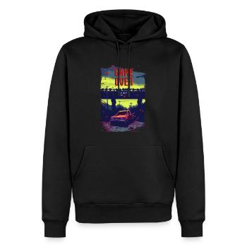 Game Over - Men’s Premium Organic Hoodie - black - Front - Nico (187cm)