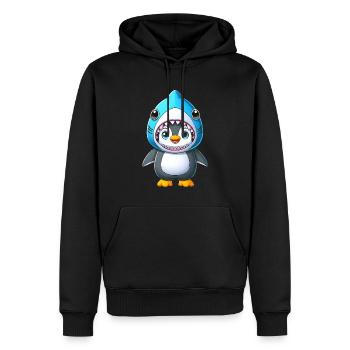 Drôle pingouin requin costume dessin animé carnaval - Sweat à capuche Premium bio Homme - noir - Devant - Nico (187cm)