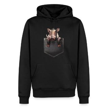 Warzenschwein - Männer Premium Bio Hoodie - Schwarz - Vorne - Nico (187cm)