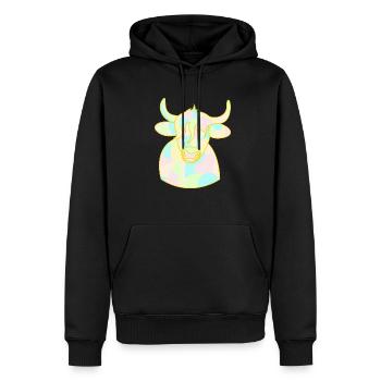Opal Cuddle Bull - Men’s Premium Organic Hoodie - black - Front - Nico (187cm)