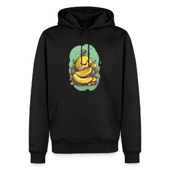 Banane Kawaii gesund Geschenk - Männer Premium Bio Hoodie - Schwarz - Vorne - Nico (187cm)