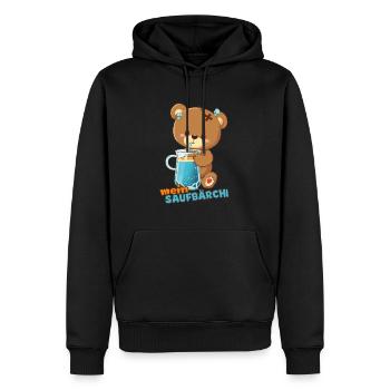 Saufbärchi Teddy - Männer Premium Bio Hoodie - Schwarz - Vorne - Nico (187cm)