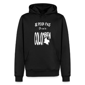 Je peux pas je suis Colombien - Sweat à capuche Premium bio Homme - noir - Devant - Nico (187cm)