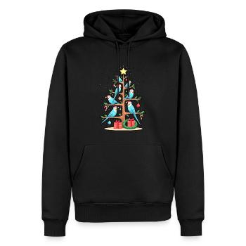 Arbre de Noël Perruche Oiseau Arbre de Noël - Sweat à capuche Premium bio Homme - noir - Devant - Nico (187cm)