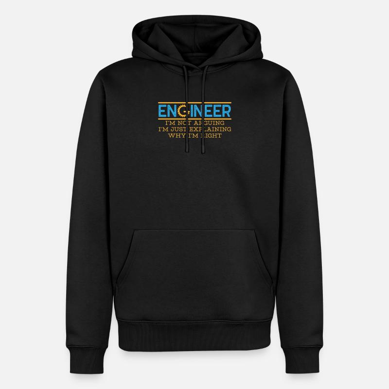 Engineer Spruch Nerd Geschenk Geek - Männer Premium Bio Hoodie - Schwarz