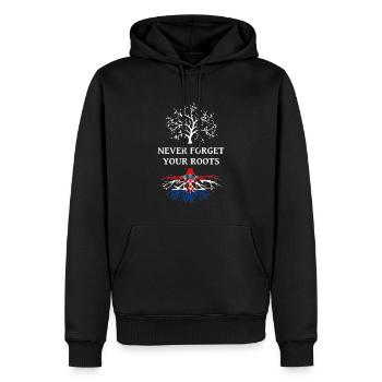 Kroatien Never Forget Your Roots - Männer Premium Bio Hoodie - Schwarz - Vorne - Nico (187cm)