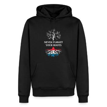 Luxemburg Wurzeln - Männer Premium Bio Hoodie - Schwarz - Vorne - Nico (187cm)