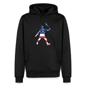 Sport Us Flag Squash - Männer Premium Bio Hoodie - Schwarz - Vorne - Nico (187cm)