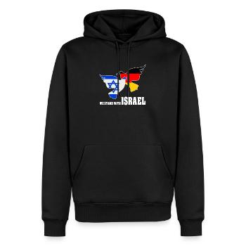 We stand with Israel - Men’s Premium Organic Hoodie - black - Front - Nico (187cm)