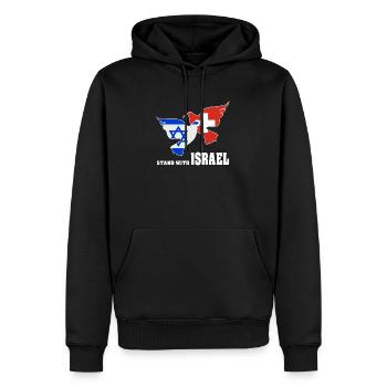 Suisse Israël Colombes de la paix - Sweat à capuche Premium bio Homme - noir - Devant - Nico (187cm)