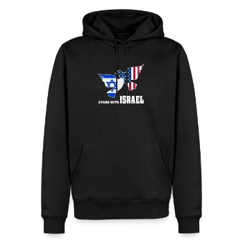États-Unis Israël Colombes de la paix - Sweat à capuche Premium bio Homme - noir - Devant - Nico (187cm)