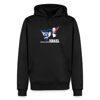 Frankreich Israel Friedenstauben - Männer Premium Bio Hoodie - Schwarz - Vorne - Nico (187cm)