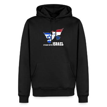 Pays-Bas Israël Colombes de la Paix - Sweat à capuche Premium bio Homme - noir - Devant - Nico (187cm)