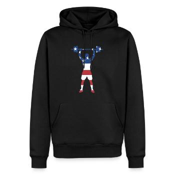 Sport Us Flag Haltérophilie - Sweat à capuche Premium bio Homme - noir - Devant - Nico (187cm)