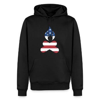 Camper Us Drapeau Camping - Sweat à capuche Premium bio Homme - noir - Devant - Nico (187cm)