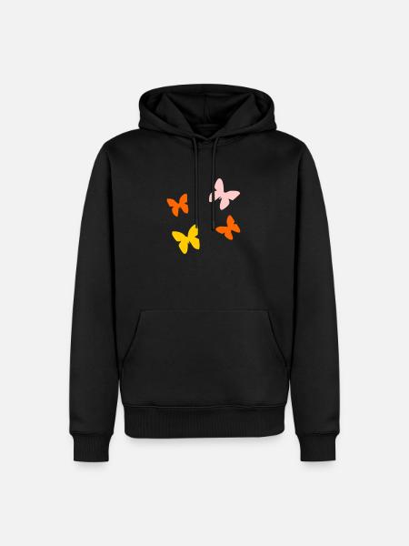 papillon - Sweat à capuche Premium bio Homme - noir