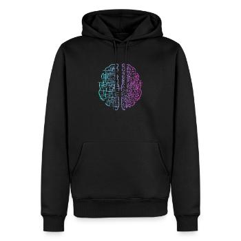 Linkes Gehirn rechts Gehirn - Männer Premium Bio Hoodie - Schwarz - Vorne - Nico (187cm)