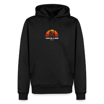 Retro Playa Del Carmen Mexiko Sonnenuntergang Cool Vintage - Männer Premium Bio Hoodie - Schwarz - Vorne - Nico (187cm)