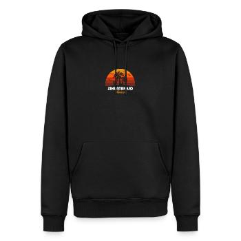 Rétro Zihuatanejo Mexique Coucher de soleil Cool Vintage - Sweat à capuche Premium bio Homme - noir - Devant - Nico (187cm)