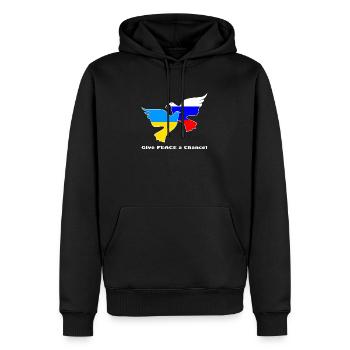 Peace - Men’s Premium Organic Hoodie - black - Front - Nico (187cm)