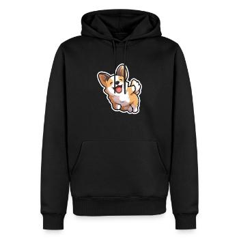 Corgi Cartoon - Männer Premium Bio Hoodie - Schwarz - Vorne - Nico (187cm)