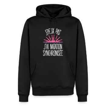 J'peux pas j'ai natation synchronisée - Sweat à capuche Premium bio Homme - noir - Devant - Nico (187cm)