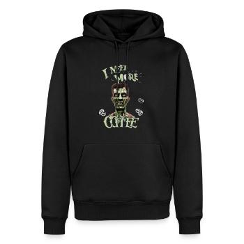 Lustiges Kaffee Design mit Zombie - Männer Premium Bio Hoodie - Schwarz - Vorne - Nico (187cm)